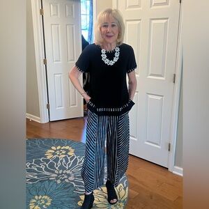 Sympli Navy and White Lantern Pant Size 4